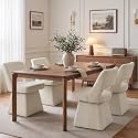 VKNOW Upholstered Swivel Dining Chairs Set of 4 with Curved Open Back