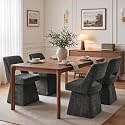VKNOW Upholstered Swivel Dining Chairs Set of 4 with Curved Open Back