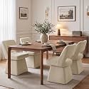 VKNOW Upholstered Swivel Dining Chairs Set of 4 with Curved Open Back