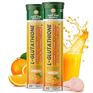 vlado39s himalayan organics l glutathione effervescent tablets 1150mg - japanese glutathione reduced - with hyaluronic acid  niacinamide biotinvitamin c e  astaxanthin l cysteine - for anti-pigmentation skin lightening detoxification pigmentationamp tan removal  skin glow supplement - 40 effervescent tablet  pack of 2 