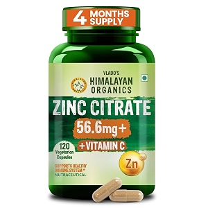 vlados himalayan organics zinc citrate with vitamin c  zinc supplements for men amp women with 100 rda zinc  immunity amp cellular health support - support healthy immune function  improve iron absorption  antioxidant support - 120 tablets