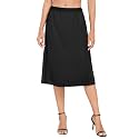 Vlazom Women's Satin Half Slip Lace Slip Skirt Long Half for Under Dress Skirt Extender S-XXL