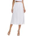 Vlazom Women's Satin Half Slip for Under Dress Long Underskirt Soft Under Slips for Women Under Dresses Size S-XXL