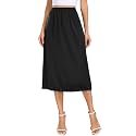 Vlazom Women's Satin Half Slip for Under Dress Long Underskirt Soft Under Slips for Women Under Dresses Size S-XXL
