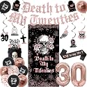 Vlipoeasn Gothic 30th Birthday Decorations Death to My 20s(Rose Gold)