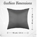 18x18 Inch Square Pillow Pack of 3, Premium Cotton Filling, Medium Size Soft Cushion Filler for Sofa - Plain Grey