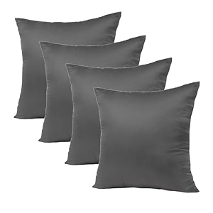 14x14 inch square pillow pack of 4 premium cotton filling small size soft cushion filler for sofa - plain grey