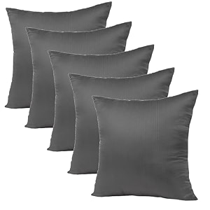 14x14 inch square pillow pack of 5 premium cotton filling small size soft cushion filler for sofa - plain grey