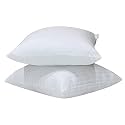 18x18 Inch Square Pillow Set of 2, Premium Cotton Fill, Medium Size Soft Cushion Filler for Sofa - White