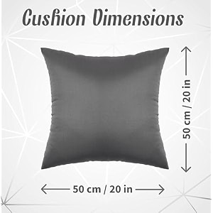 20x20 inch square pillow pack of 2 premium cotton filling large size soft cushion filler for sofa - plain grey