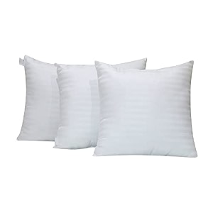 20x20 inch square pillow set of 3 premium cotton fill large size soft cushion filler for sofa - white