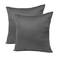 24x24 Inch Square Pillow Pack of 2, Premium Cotton Filling, Extra Large Size Soft Cushion Filler for Sofa - Plain Grey