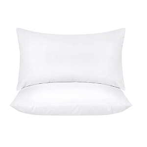 rectangular 12x18 inches cushion set of 2 cotton fiber fill hotel quality premium fibre soft cushion lumbar pillow filler - plain white