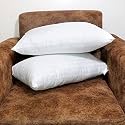 Rectangular 12x20 Inches Cushion, Set of 2, Cotton Fiber Fill Hotel Quality Premium Fibre Soft Cushion, Lumbar Pillow Filler - White