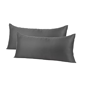 rectangular 12x24 inches cushion pack of 2 cotton fiber filling hotel quality premium fibre soft cushion lumbar pillow filler - plain grey