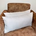 Rectangular 12x24 Inches Cushion, Set of 2, Cotton Fiber Fill Hotel Quality Premium Fibre Soft Cushion, Lumbar Pillow Filler - White