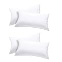Rectangular 14x20 Inches Cushion, Set of 4, Cotton Fiber Fill Hotel Quality Premium Fibre Soft Cushion, Lumbar Pillow Filler - Plain White