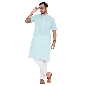 VM Mens Cotton Blend Kurta Pyjama Set