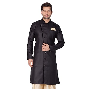 vm men39s black cotton blend sherwani only top_vmmsw120_40