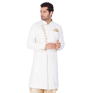 vm men39s white cotton blend sherwani only top_vmmsw123_38