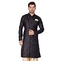VM Men's Black Cotton Blend Sherwani Only Top_VMMSW120_42