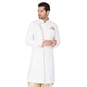 VM Men's White Cotton Blend Sherwani Only Top_VMMSW123_38