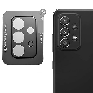 compatible with black back camera lens protector tempered glass - full camera coverage with easy installation kit samsung galaxy a53 camera lens
