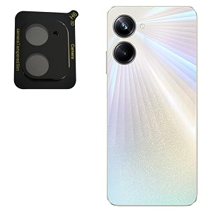 compatible with black back camera lens protector tempered glass - full camera coverage with easy installation kit realme 10 pro camera lens
