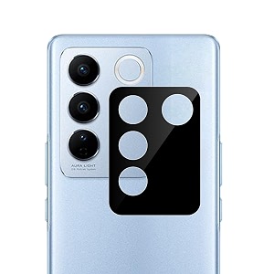 compatible with black back camera lens protector tempered glass - full camera coverage with easy installation kit vivo v27 pro camera lens