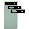 Compatible with Black Back Camera Lens Protector Tempered Glass - Full Camera Coverage with Easy Installation Kit (Google Pixel 6a, Camera Lens)