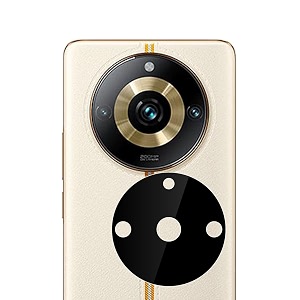 compatible with realme narzo 60 pro black back camera lens protector tempered glass - full camera coverage with easy installation kit