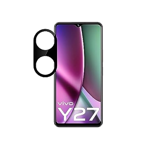 compatible with vivo y27 black back camera lens protector tempered glass - full camera coverage with easy installation kit vivo y27 camera lens