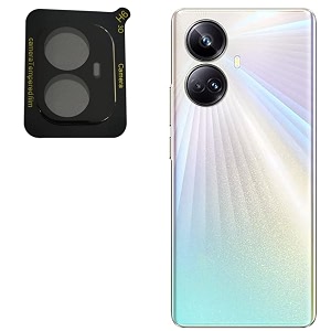 glass compatible with realme 10 pro plu black back camera lens protector tempered glass - full camera coverage with easy installation kit realme 10 pro plu camera lens