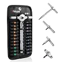 VMAN Ratchet Screwdriver Set, magnetic Screwdriver sets, S2 Steel Bits, DIY Combination Flexible Shaft, Suitable for Furniture Assembly, Precision Electrical Appliance Repair, Bicycle Tools