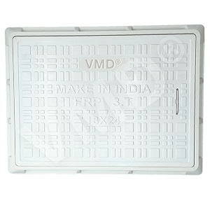vmd fiber reinforced polymer frp 5 tons capacity 1834 x 2434 manhole cover  chamber cover  sump cover marble white