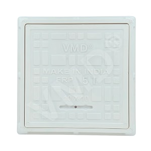 vmd fiber reinforced polymer frp 5 tons capacity 1034 x 1034 manhole cover  chamber cover  sump cover marble white