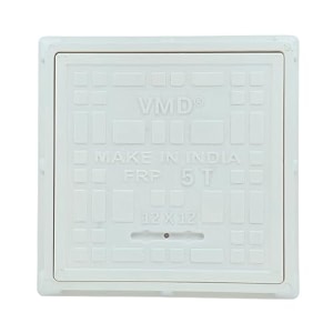vmd fiber reinforced polymer frp 5 tons capacity 1234 x 1234 manhole cover  chamber cover  sump cover marble white