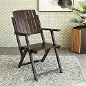 VMDJ Folding Chair - Solid Sheesham Wood Made Portable Foldable Indoor Chairs (3, Coffee Color)