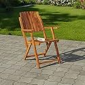 VMDJ Folding Chair - Solid Sheesham Wood Made Portable Foldable Indoor Chairs (1, Brwon Color)