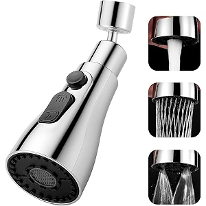 universal flexible faucet extender for taps tap extension for kitchen sink aerators for water tap 360 degree rotating water faucet for washbasin - silver pack of 1
