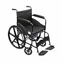 VMS Careline Deluxe Mag U Cut Seat Foldable Commode Wheelchair for Patients & Elderly | 2-in-1 Portable Wheelchair with Toilet Seat | Heavy Duty Folding Wheel Chair with Safety Belt, Rear Brakes & Removable Pot | Mobi