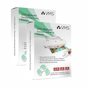 vms deluxe thermal lamination pouch 70x100mm 125 micron - pack of 2 200 sheets for id card transparent 612507010 dg_2