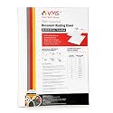 VMS Imperial A4 Thermal Binding Document Cover White Paper and Transparent Plastic Cover with PVC Glue for Thermal Binding Machine (8 mm Pack of 10 Pcs), Grey (4304DC)