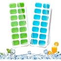 VN CARE 2 Pcs Pop Up Ice Cube Trays For Freezer With Lid With Easy Release Flexible Silicone Bottom, Stackable, 100% Bpa Free, Food Grade For Freezer, Cocktail (2 Pcs), White