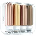 Vn care Silicone Travel Bottles For Toiletries, Pack 4 Shampoo Bottle Set, Toiletry Bottles, Containers Small Leakproof Mini Essentials -90ml, Multicolour