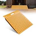 VNN 29" x 24" Shed Ramp for Riding Mower - 750 LB Capacity Shed Ramps, Anti-Slip Punch Plate Ramp for ATV, Motorcycles, Garages & Barns (1PC, Yellow, Alloy)