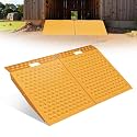 VNN 29" x 48" Shed Ramp for Riding Mower - 1500 LB Capacity Shed Ramps, Anti-Slip Punch Plate Ramp for ATV, Motorcycles, Garages &amp; Barns (2PC, Yellow, Alloy)