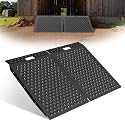 VNN 36" x 48" Shed Ramp for Riding Mower - 1500 LB Capacity Shed Ramps, Anti-Slip Punch Plate Ramp for ATV, Motorcycles, Garages & Barns (2PC, Velvet Black, Alloy)