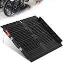 VNN Portable Wheelchair Ramp 2FT, Black Seamless Non-Slip Aluminum Ramps