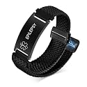 VNOX Medical Alert Id Bracelet for Men Women, Custom Engraving Elastic Braided Stretchy Loop Emergency Survival Medic Bracelets Wristband Loop Band with Removeable Tag